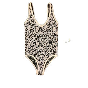 AURA pink and black cheetah print bodysuit NWT